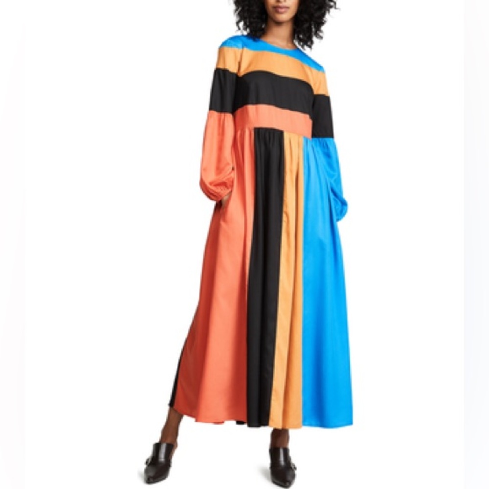 Mara Hoffman “Françoise” Dress size 12 Color Block Bell Sleeve Maxi